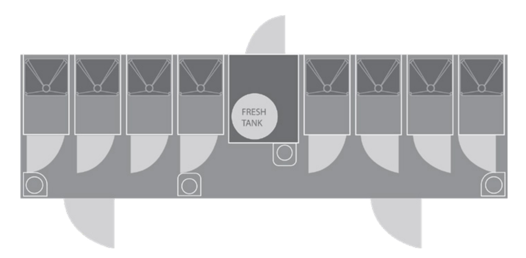 Digital plans of the 8 stall mobile shower unit